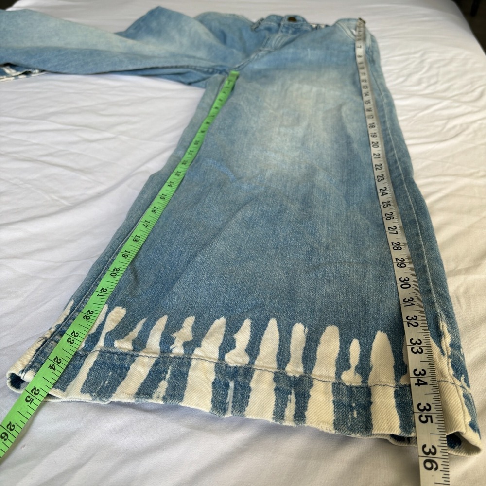 Pilcro and the Letterpress Denim‎ Wide Leg Cropped Jeans Womens 25 Tie Dye Hem - Picture 4 of 6